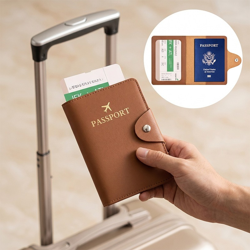 Index Card Holder - Étui de passeport en cuir synthétique,