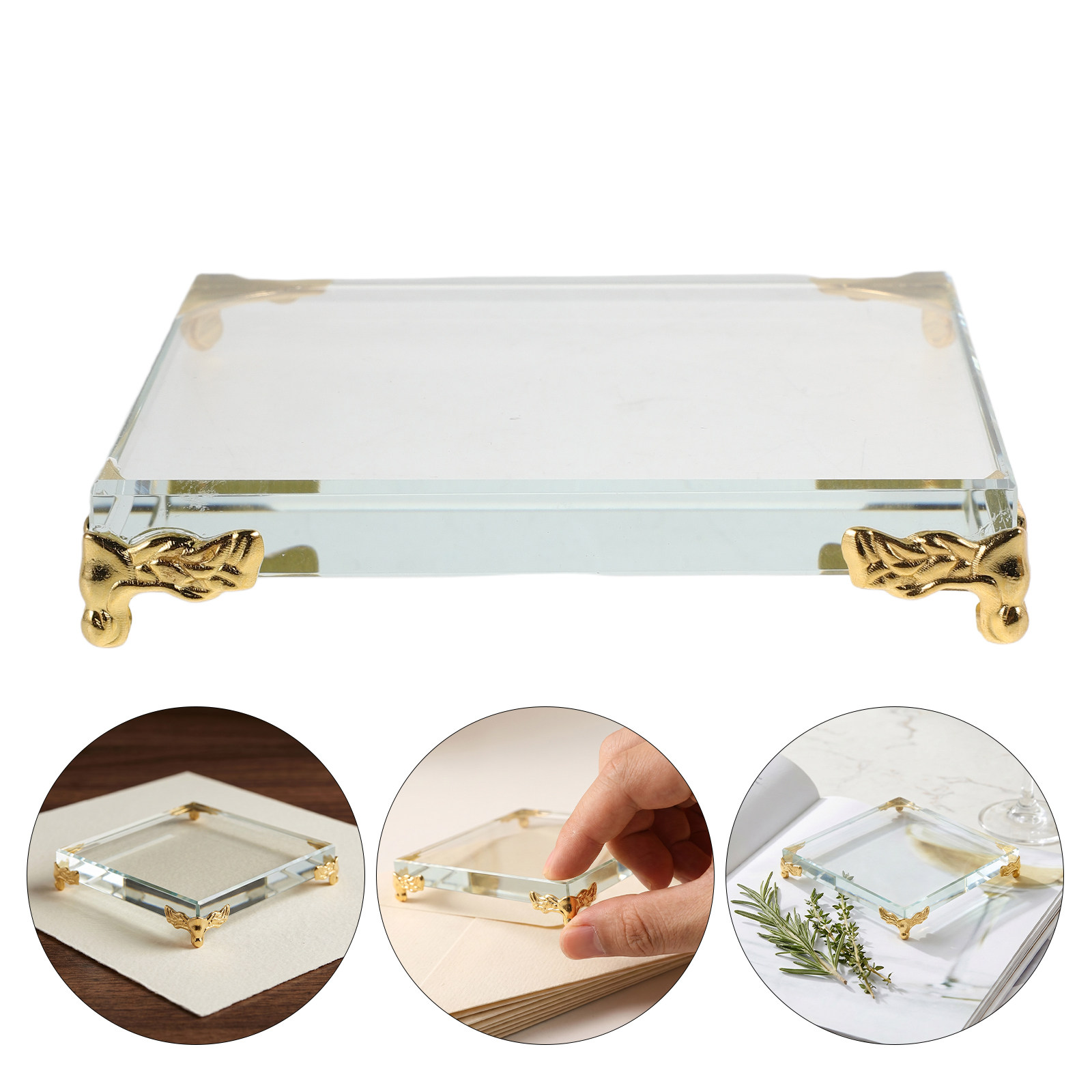 Paper Weight Crystal - Poids de bureau carré en cristal,